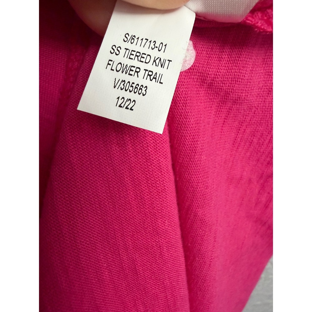 Old Navy Womens XXL Pink Tiered Knit Short Sleeve Mini Dress Pockets Romantic - Picture 6 of 9